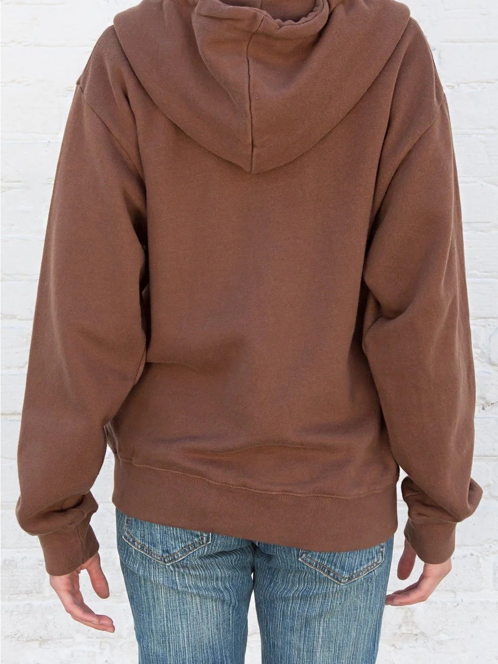 Brandy Melville | Women’s Brown Christy Oversized Full-Zip Hooded Sweatshirt - Picture 2 of 8